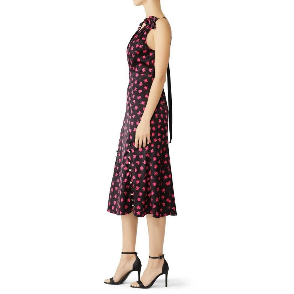 Prabal Gurung Collective Sleeveless Floral Tulip Ruffle Midi Dress V-Neck sz 4 - Picture 10 of 10